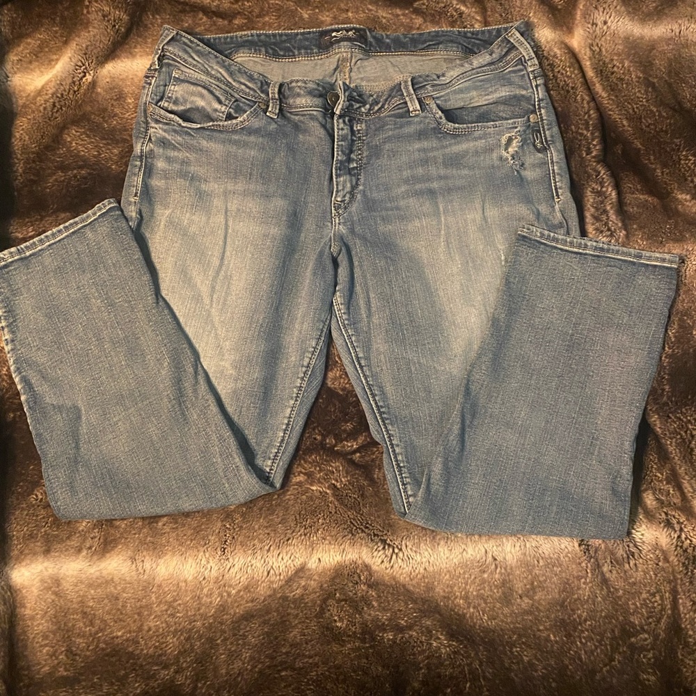 Silver jeans, size 18